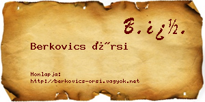 Berkovics Örsi névjegykártya